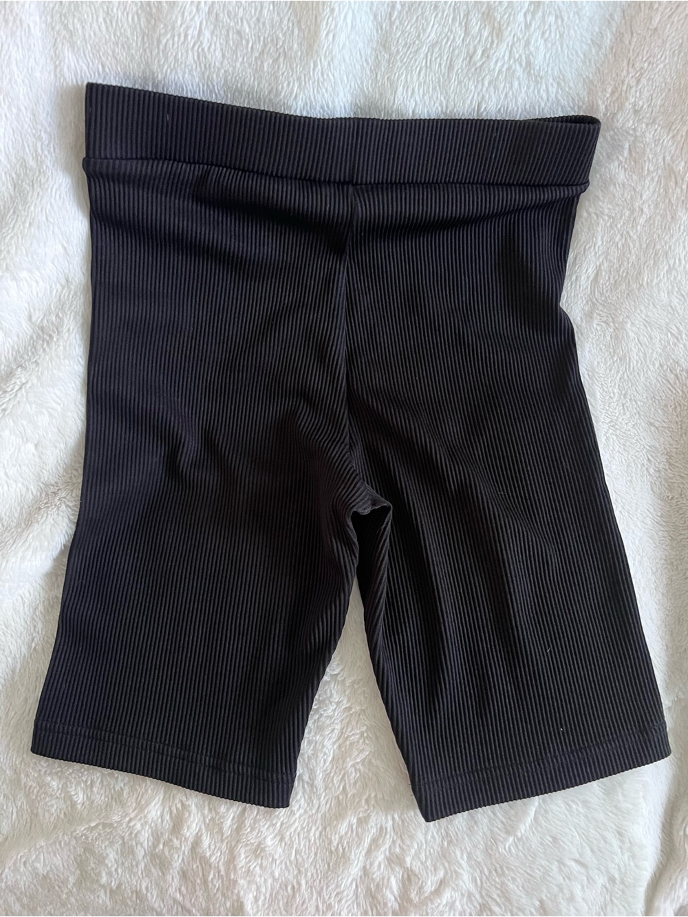 H&M Black Ribbed High-Waist Bike Shorts